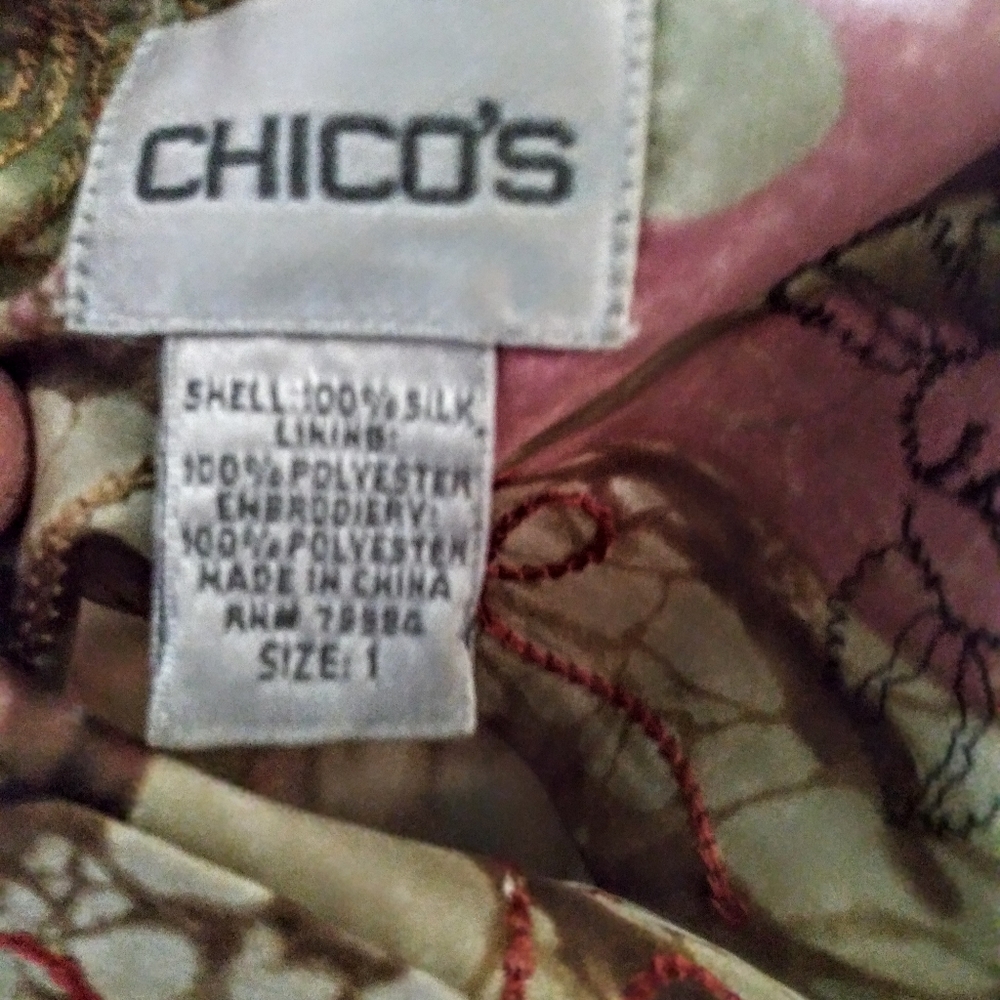 Chico's embroidered floral Shia silk skirt - Picture 2 of 6